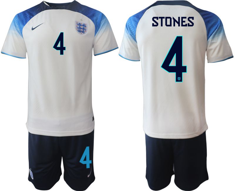 Men 2022 World Cup National Team England home white #4 Soccer Jerseys